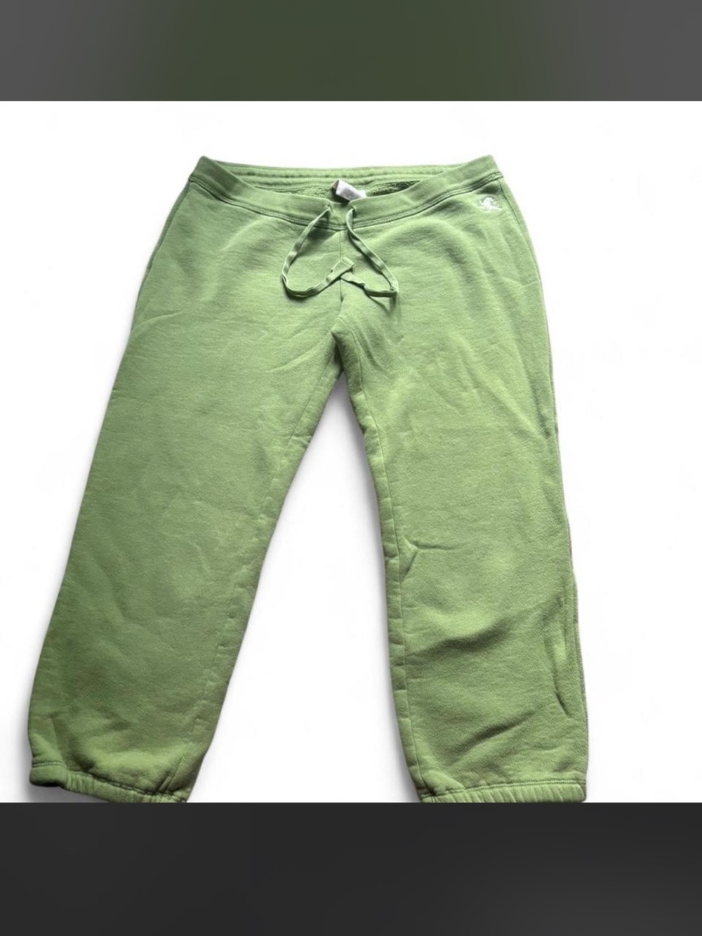Express Green Y2K 2000s Cotton Capri Sweatpants